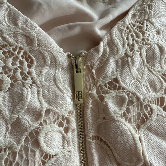 Tommy Hilfiger Blush Lace Cap-Sleeve Sheath Dress Women’s 14 - Picture 7 of 7